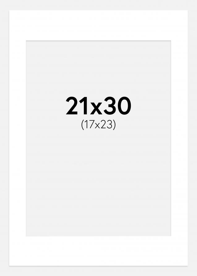 Passepartout Superweiß (weißer Kern) 21x30 cm (17x23)