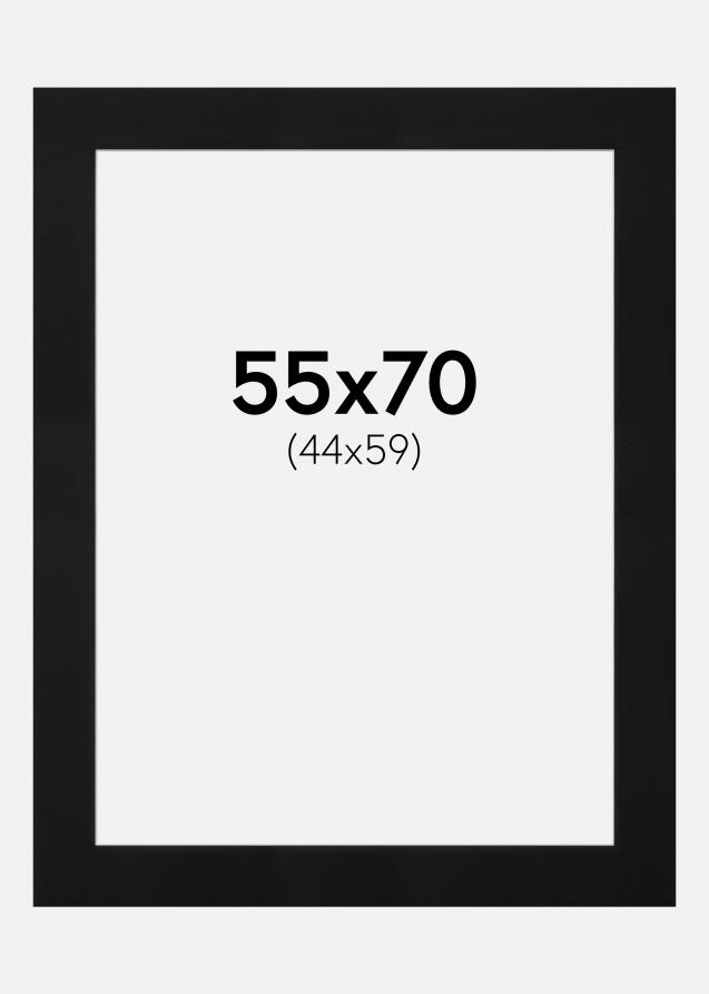 Passepartout Schwarz Standard (weißer Kern) 55x70 cm (44x59)