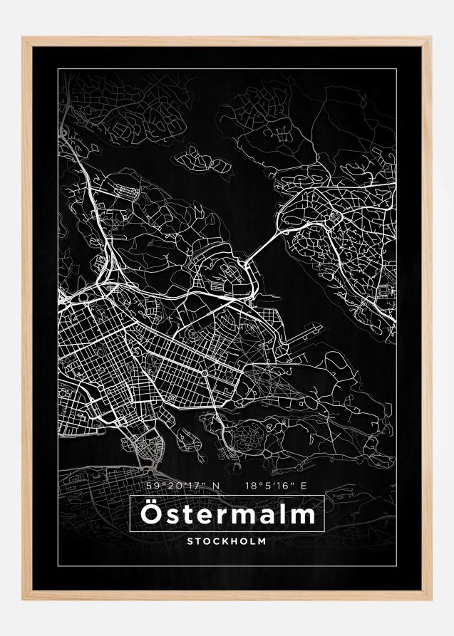 Map - Östermalm - Black Poster