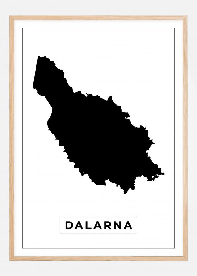 Map - Dalarna - White Poster