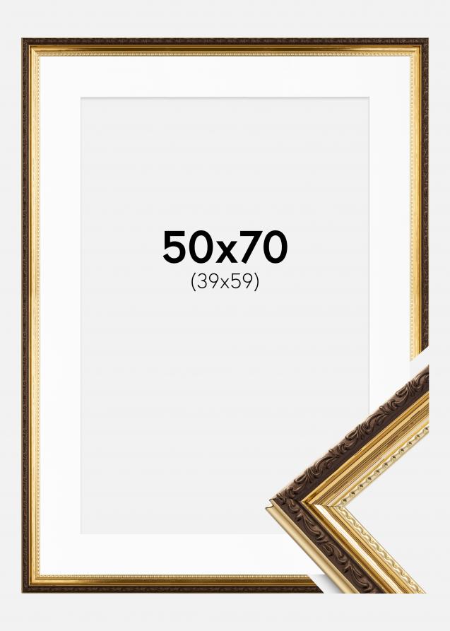 Rahmen Abisko Gold 50x70 cm - Passepartout Weiß 40x60 cm