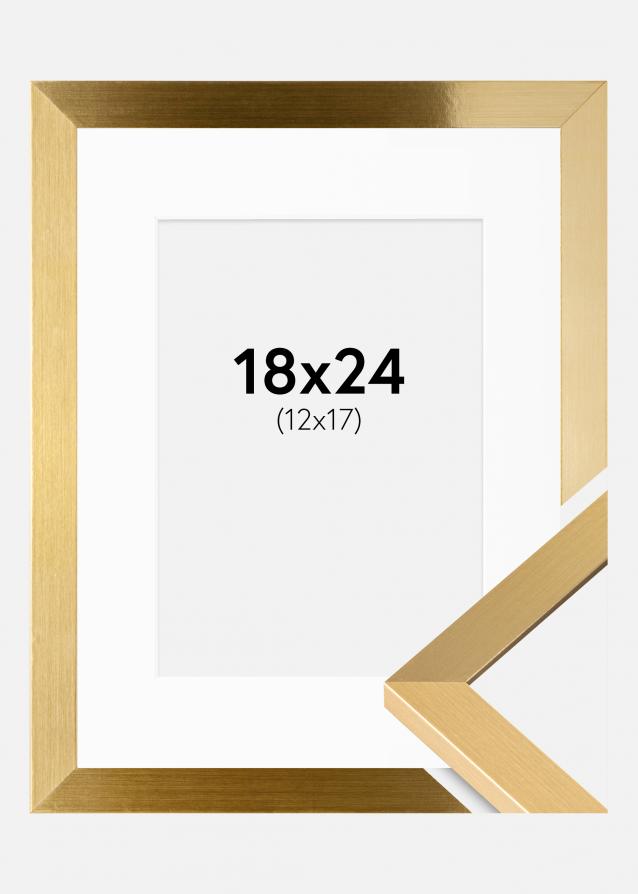 Rahmen Selection Gold 18x24 cm - Passepartout Weiß 13x18 cm