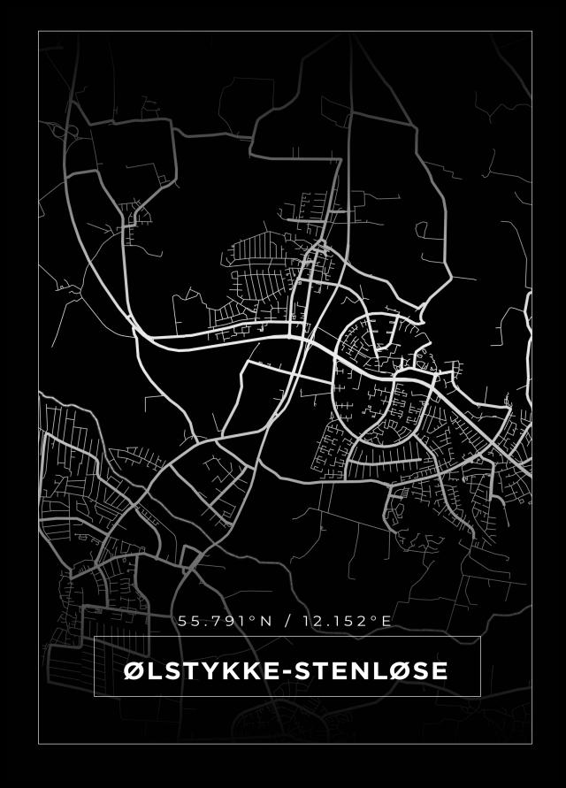 Map - Ølstykke-Stenløse - Black