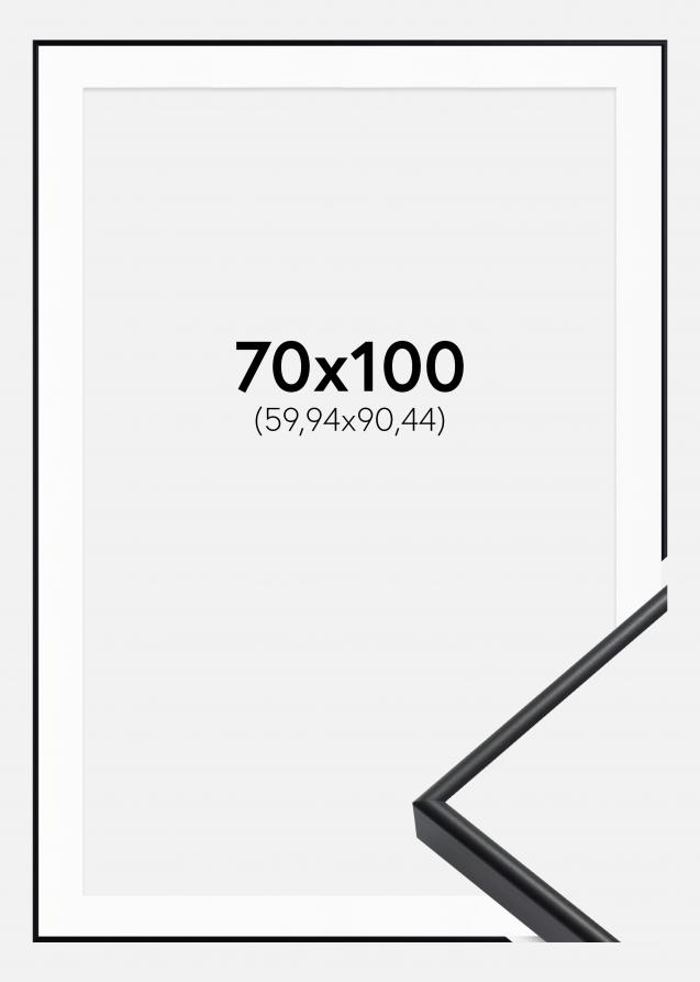 Rahmen Visby Schwarz 70x100 cm - Passepartout Weiß 24x36 inches