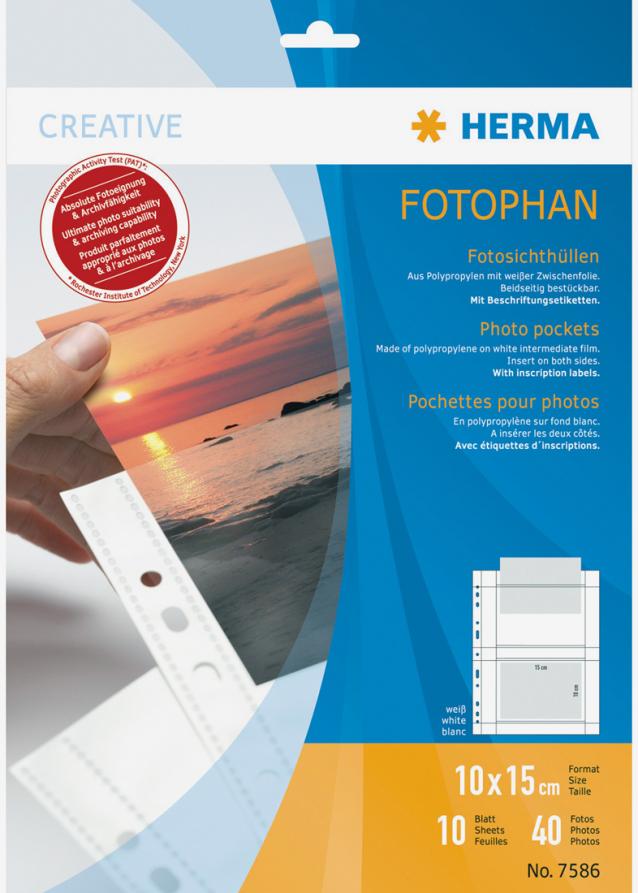 Herma Fototaschen 10x15 cm horizontal - 10er-Pack Weiß