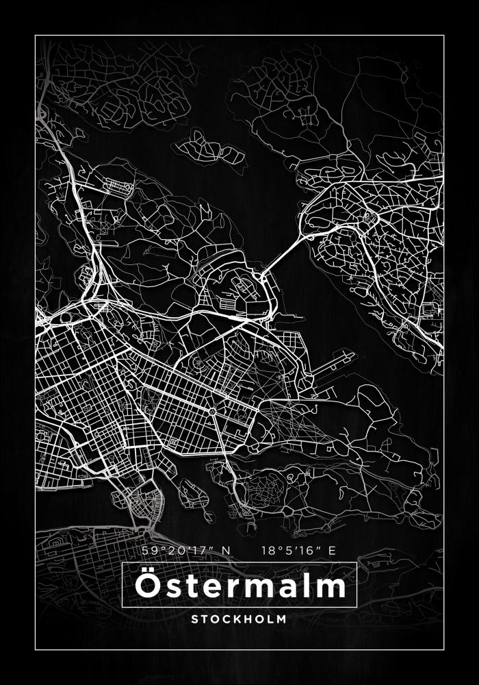 Map - stermalm - Black Poster