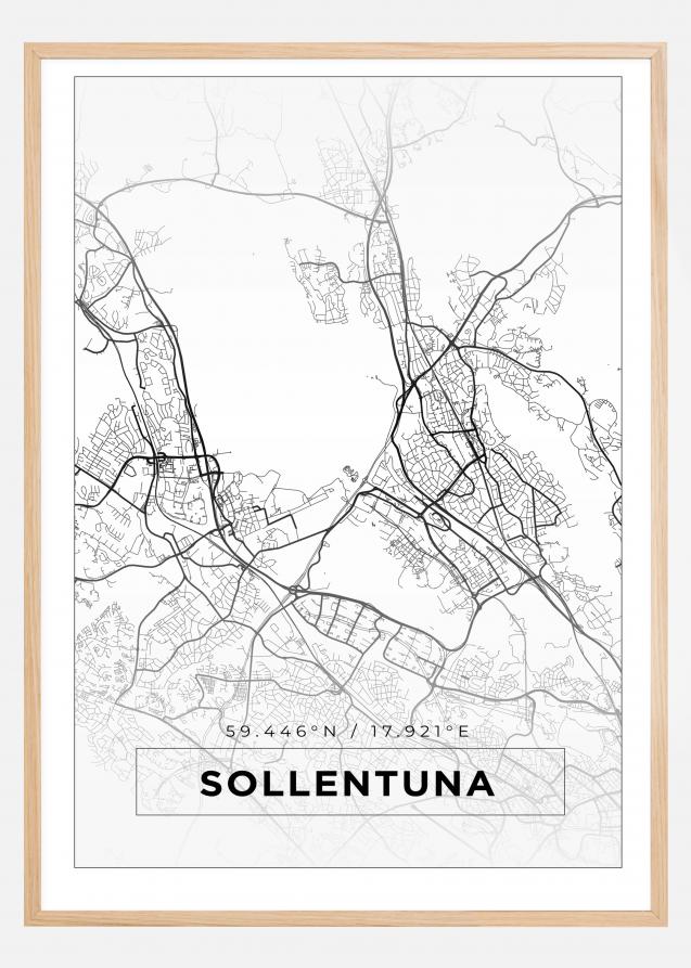 Map - Sollentuna - White Poster