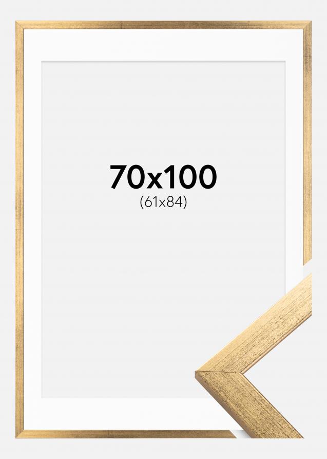 Rahmen Stilren Gold 70x100 cm - Passepartout Weiß 62x85 cm