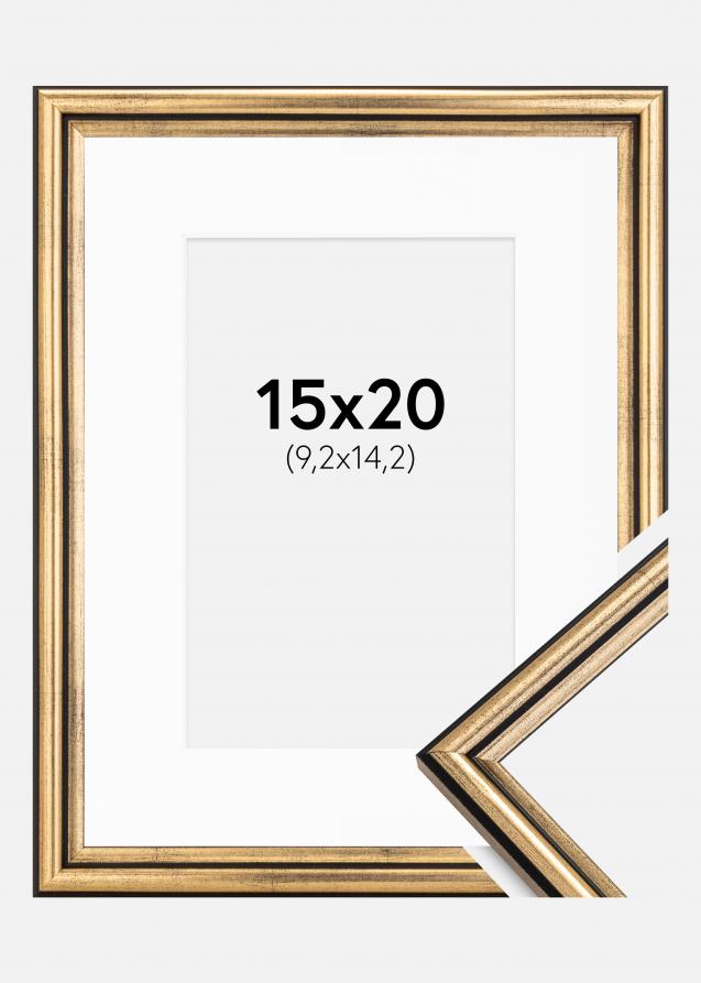 Rahmen Horndal Gold 15x20 cm - Passepartout Weiß 4x6 inches