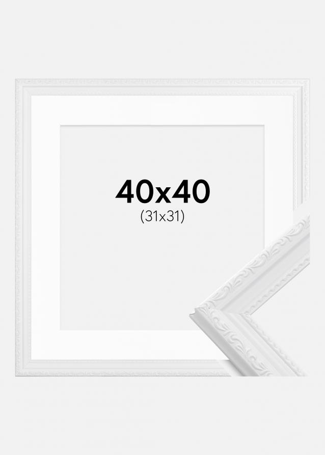 Rahmen Abisko Weiß 40x40 cm - Passepartout Weiß 32x32 cm