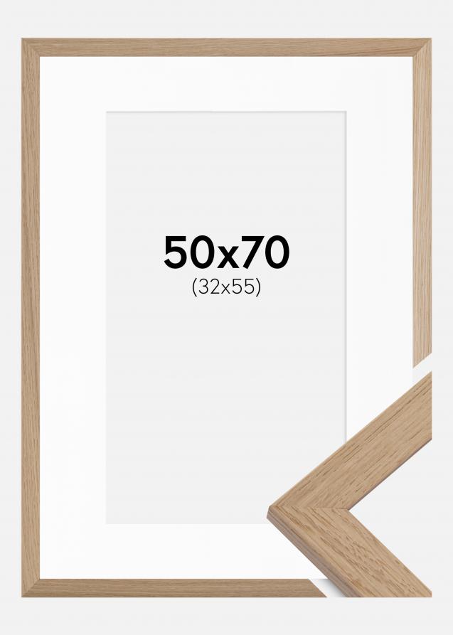 Rahmen Trendline Eiche 50x70 cm - Passepartout Weiß 33x56 cm