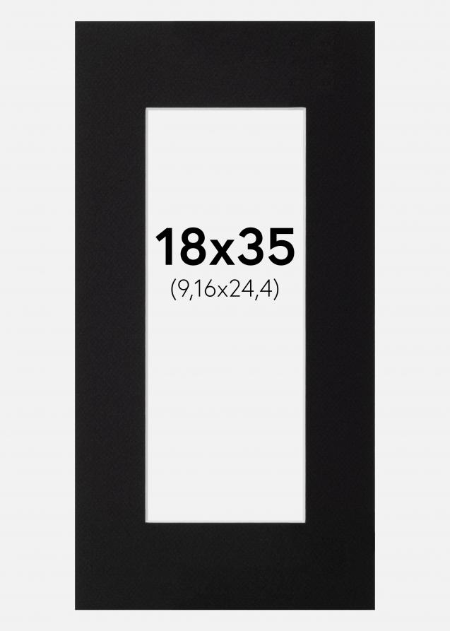 Passepartout Schwarz Standard (weißer Kern) 18x35 cm (9,16x24,4)