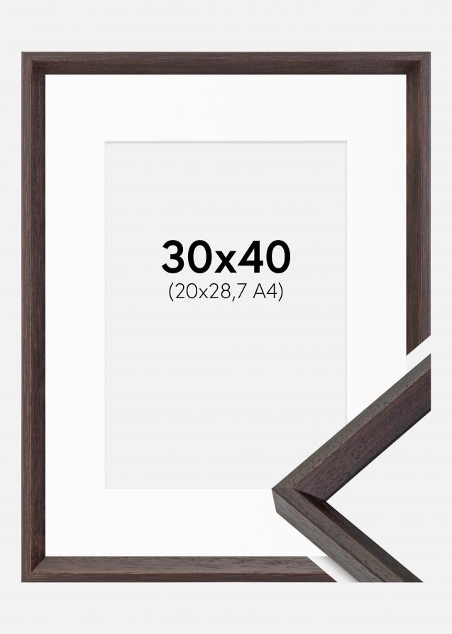 Rahmen Globe Espresso 30x40 cm - Passepartout Weiß 21x29,7 cm