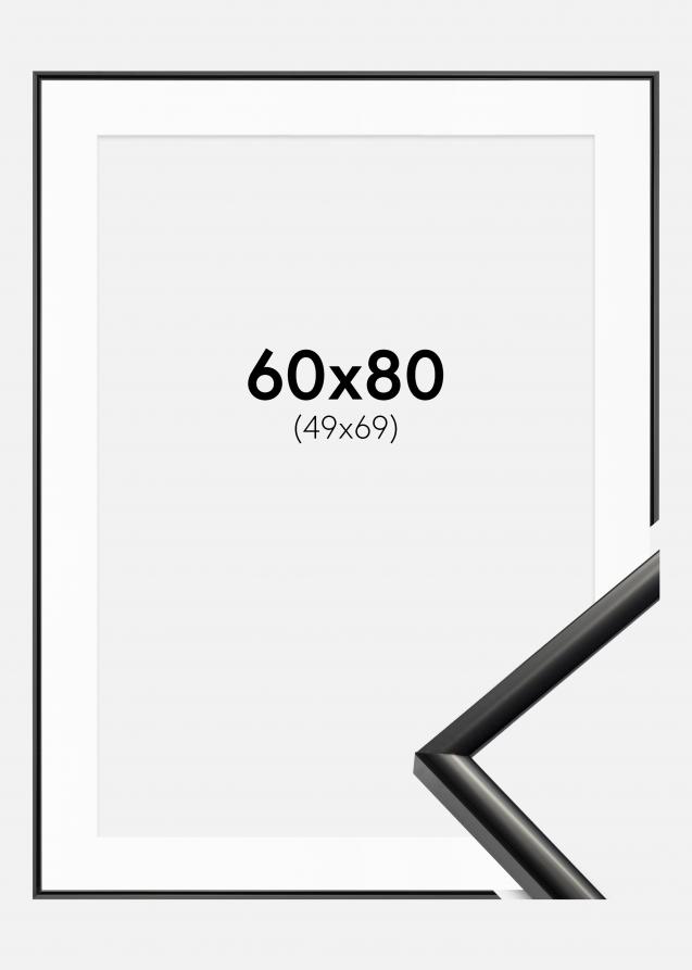 Rahmen New Lifestyle Schwarz 60x80 cm - Passepartout Weiß 50x70 cm