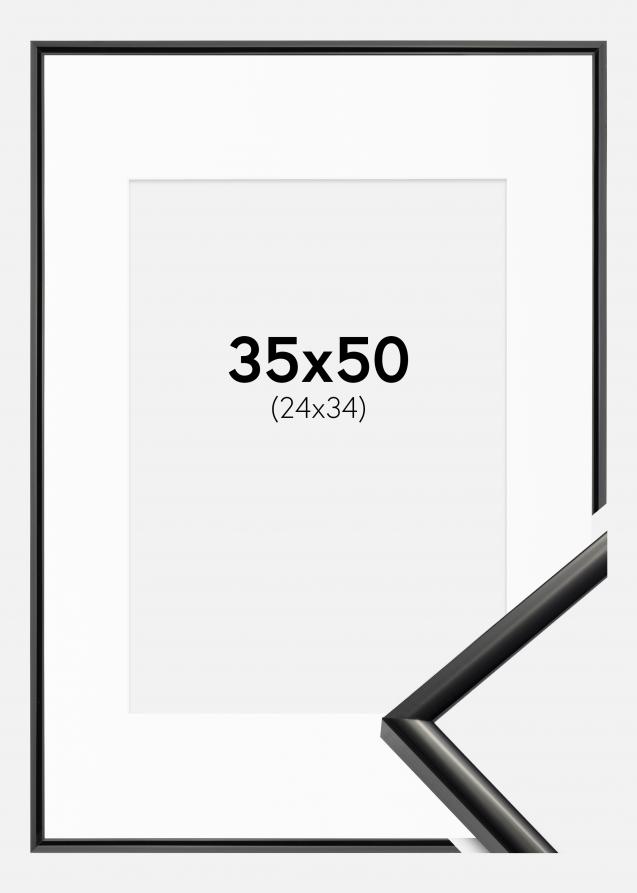 Rahmen New Lifestyle Schwarz 35x50 cm - Passepartout Weiß 25x35 cm
