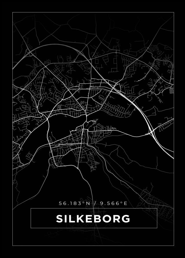 Map - Silkeborg - Black