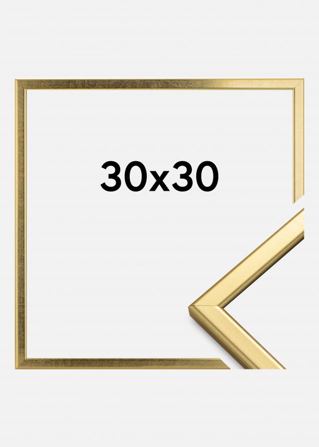 Rahmen Slim Matt Antireflexglas Gold 30x30 cm