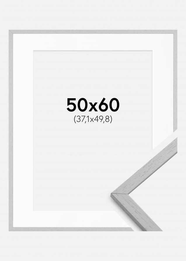 Rahmen Edsbyn Grey 50x60 cm - Passepartout Weiß 15x20 inches