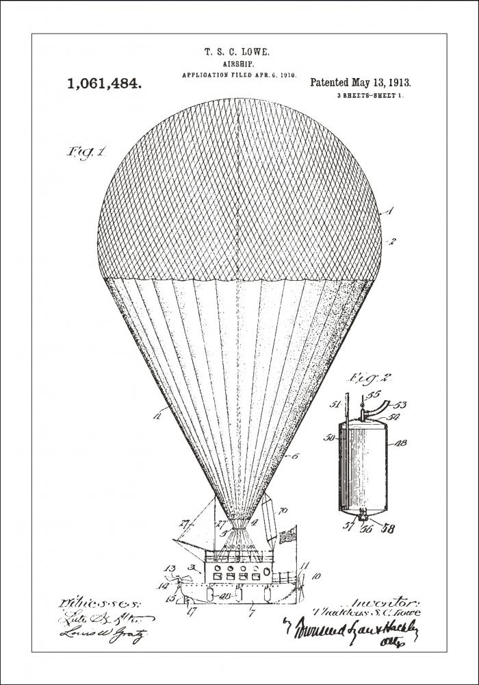 Patentzeichnung - Luftschiff - Wei Poster