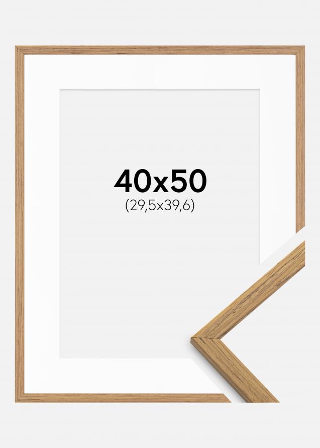 Rahmen Edsbyn Teak 40x50 cm - Passepartout Weiß 12x16 inches