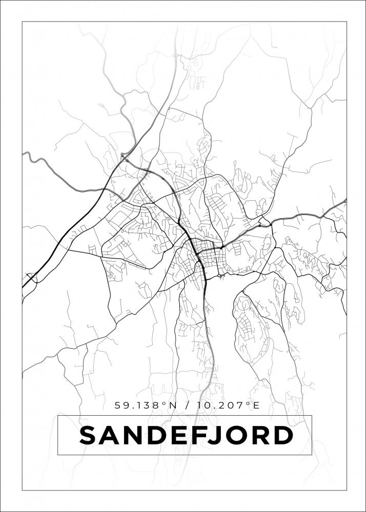 Map - Sandefjord - White