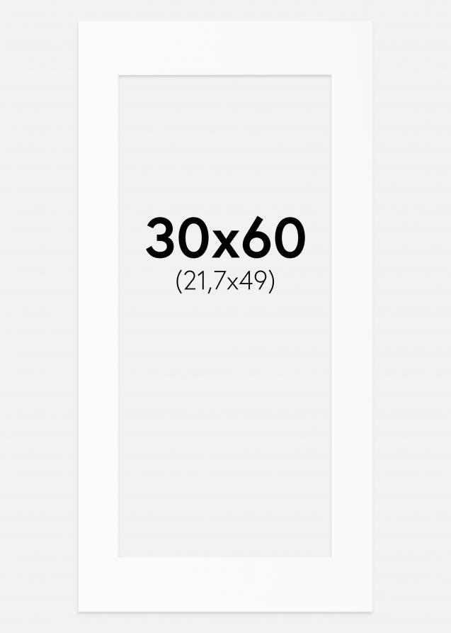 Passepartout Weiß Standard (weißer Kern) 30x60 cm (21,7x49)