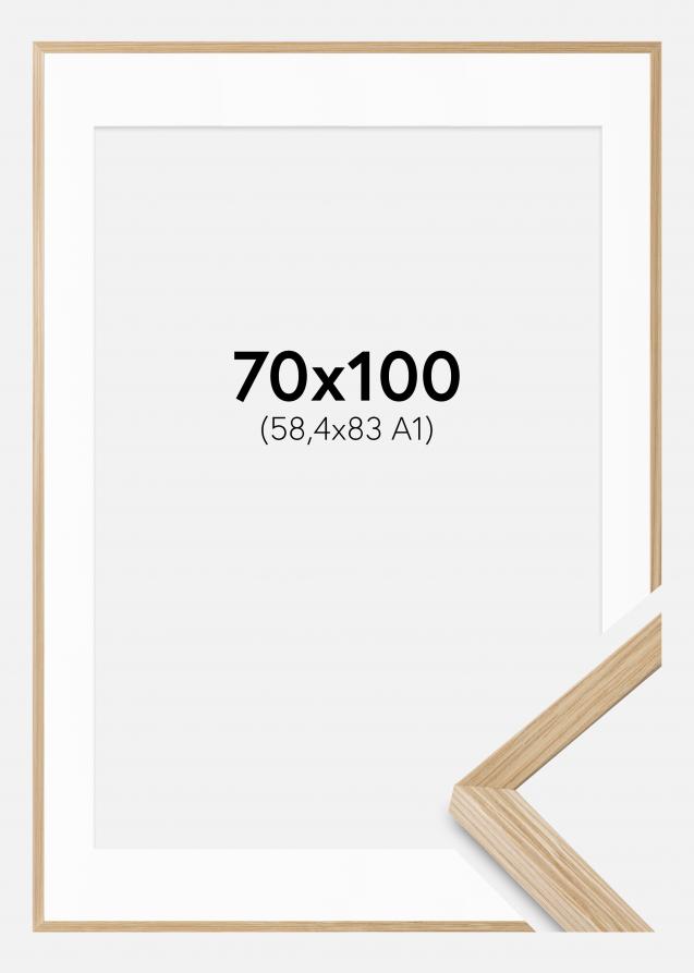 Rahmen Soul Oak Veneer 70x100 cm - Passepartout Weiß 59,4x84 cm (A1)
