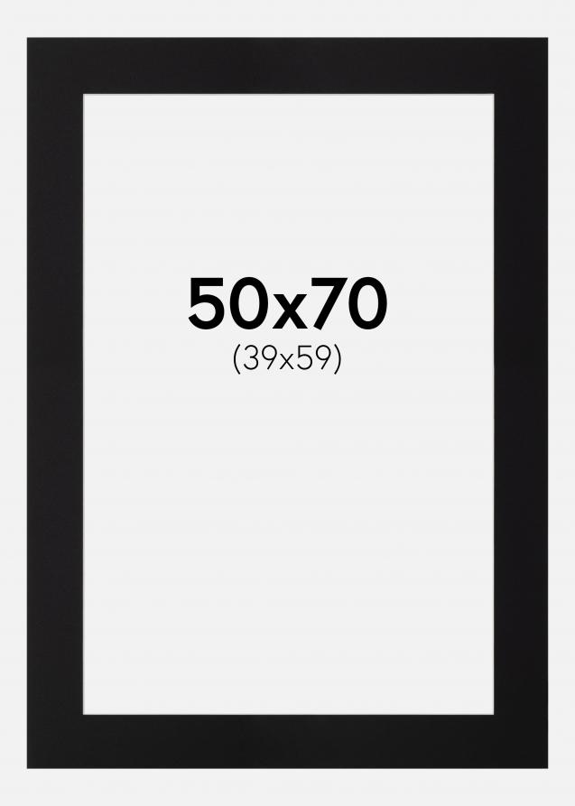 Passepartout Schwarz Standard (weißer Kern) 50x70 cm (39x59)