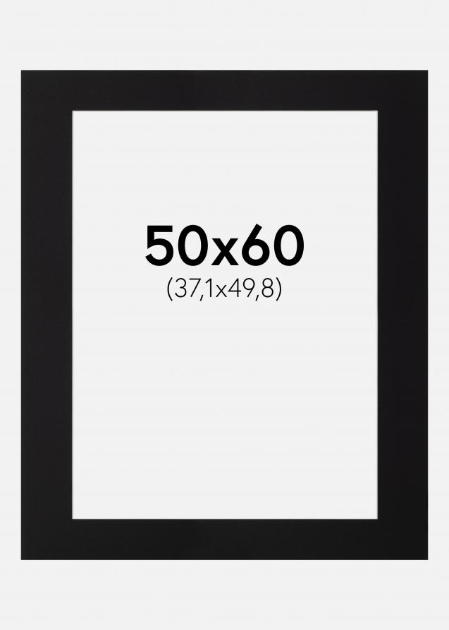 Passepartout Schwarz Standard (weißer Kern) 50x60 cm (37,1x49,8)