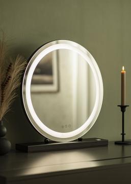 KAILA Kosmetikspiegel Round LED Schwarz 50 cm 