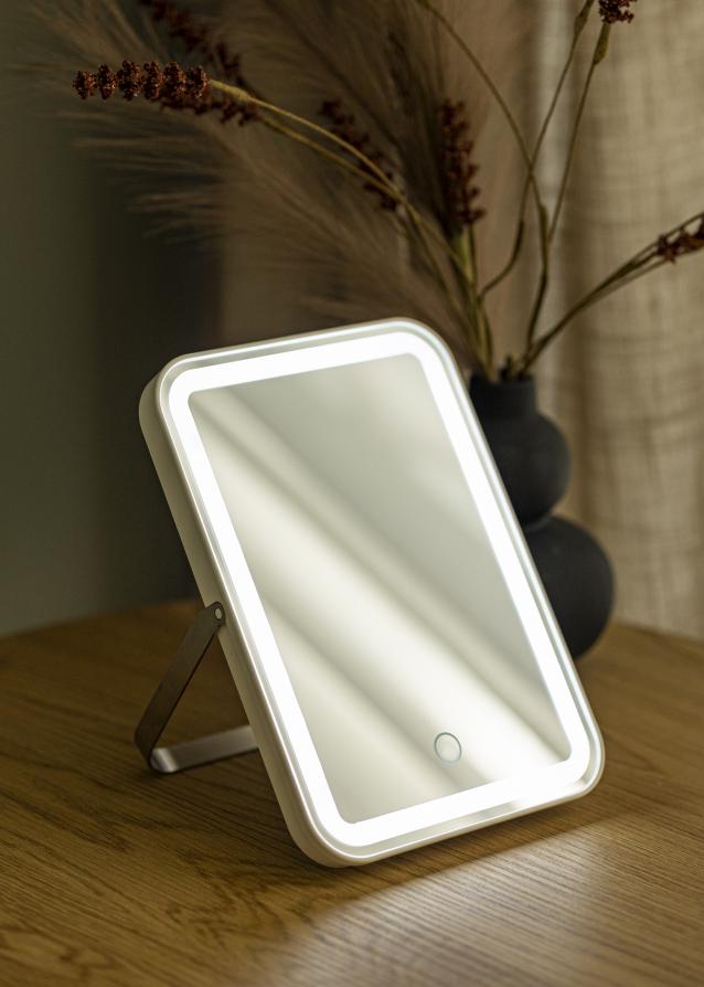 KAILA Kosmetikspiegel Travel LED Aufladbar Weiß 17x23 cm