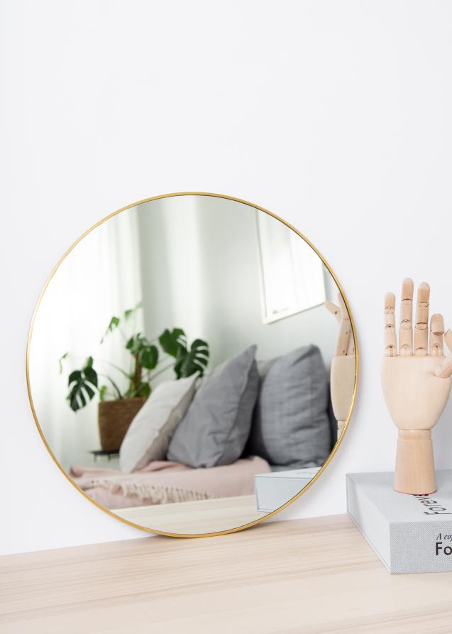 KAILA Round Mirror - Thin Brass 40 cm Ø
