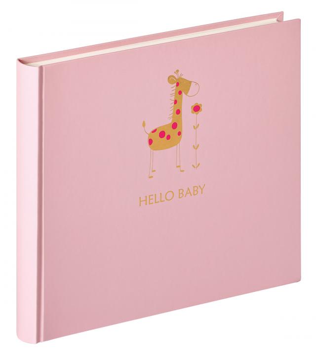 Hello Babyalbum Rosa - 25x28 cm (50 weiße Seiten / 25 Blatt)
