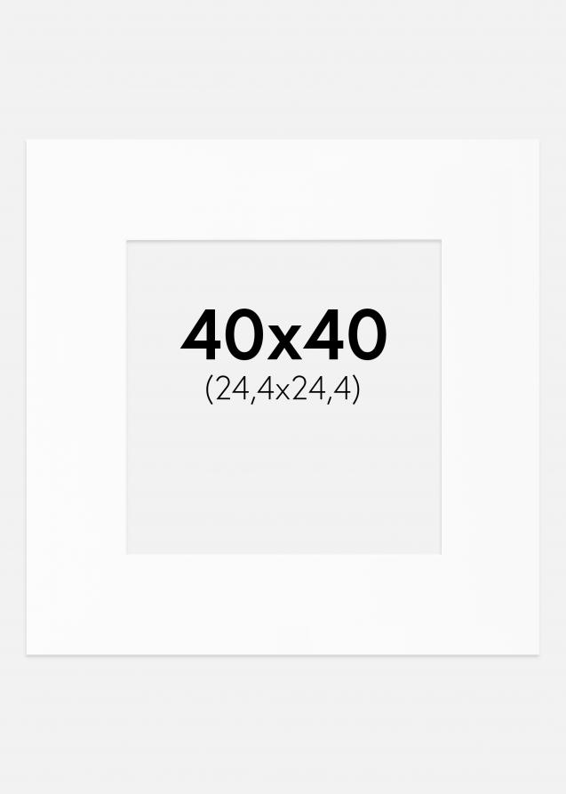 Passepartout Weiß Standard (weißer Kern) 40x40 cm (24,4x24,4)