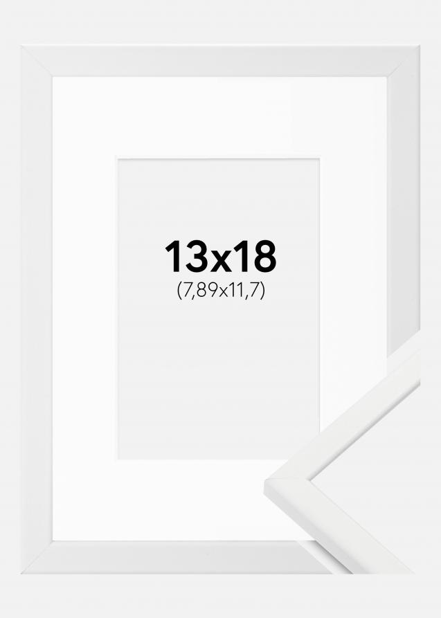 Rahmen Kaspar Weiß 13x18 cm - Passepartout Weiß 3,5x5 inches