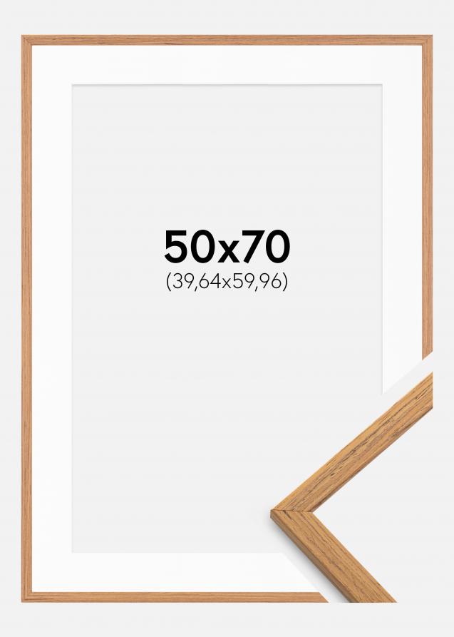 Rahmen Edsbyn Teak 50x70 cm - Passepartout Weiß 16x24 inches