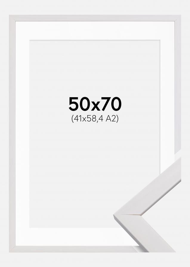 Rahmen Stilren Weiß 50x70 cm - Passepartout Weiß 42x59,4 cm (A2)