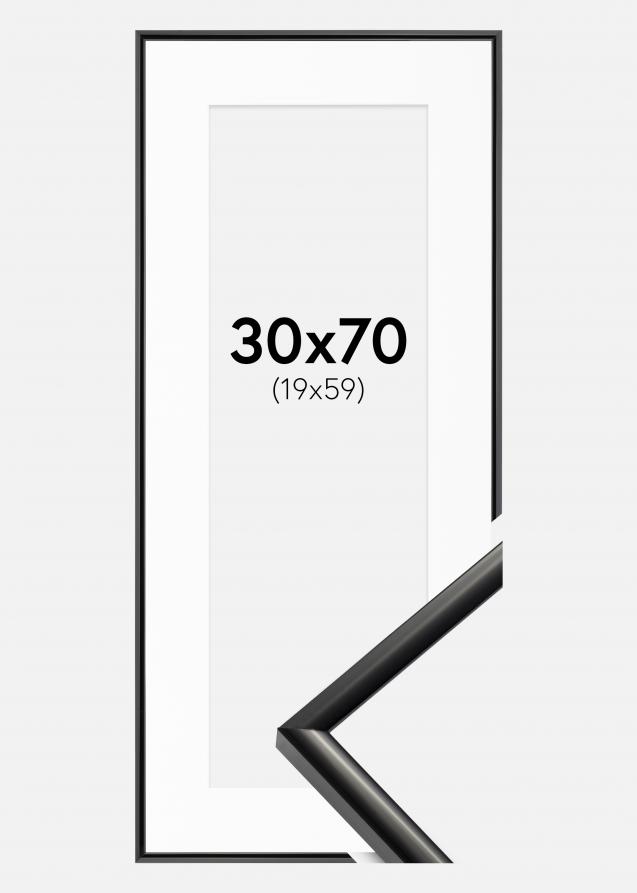 Rahmen New Lifestyle Schwarz 30x70 cm - Passepartout Weiß 20x60 cm