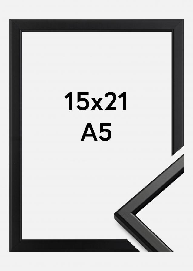Rahmen Slim Matt Antireflexglas Schwarz 15x21 cm (A5)