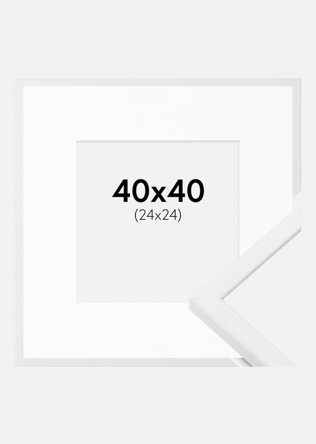 Rahmen Kaspar Weiß 40x40 cm - Passepartout Weiß 25x25 cm