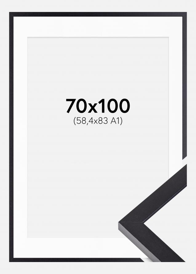Rahmen Selection Schwarz 70x100 cm - Passepartout Weiß 59,4x84 cm (A1)