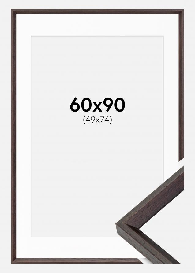 Rahmen Globe Espresso 60x90 cm - Passepartout Weiß 50x80 cm