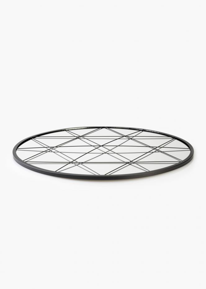 KAILA Runder Spiegel Triangles - Schwarz 55 cm 