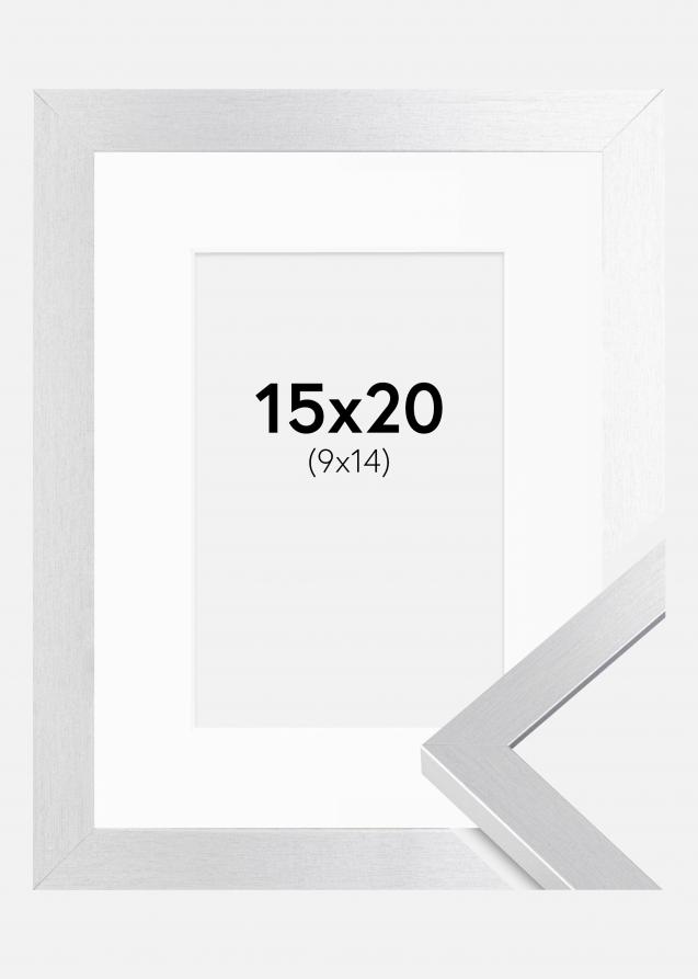 Rahmen Selection Silber 15x20 cm - Passepartout Weiß 10x15 cm