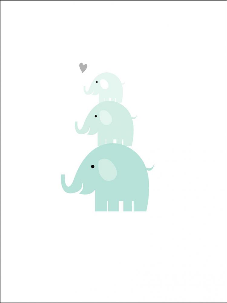 Elefant Drilling - Eisblau Poster