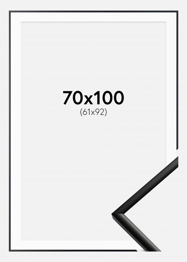 Rahmen New Lifestyle Matt Schwarz 70x100 cm - Passepartout Weiß 62x93 cm