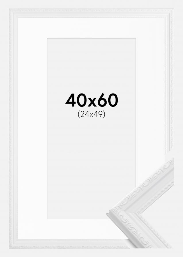 Rahmen Abisko Weiß 40x60 cm - Passepartout Weiß 25x50 cm