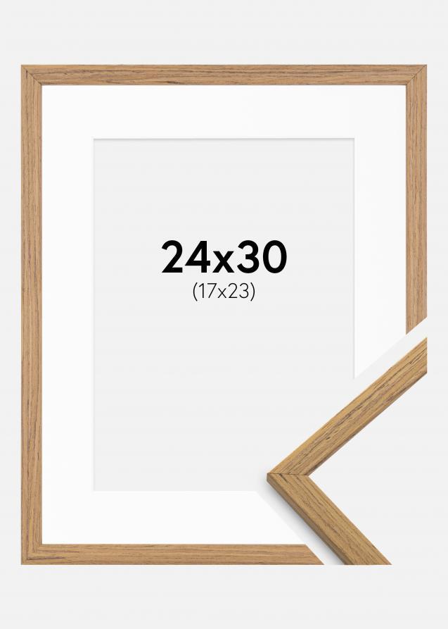 Rahmen Edsbyn Teak 24x30 cm - Passepartout Weiß 18x24 cm