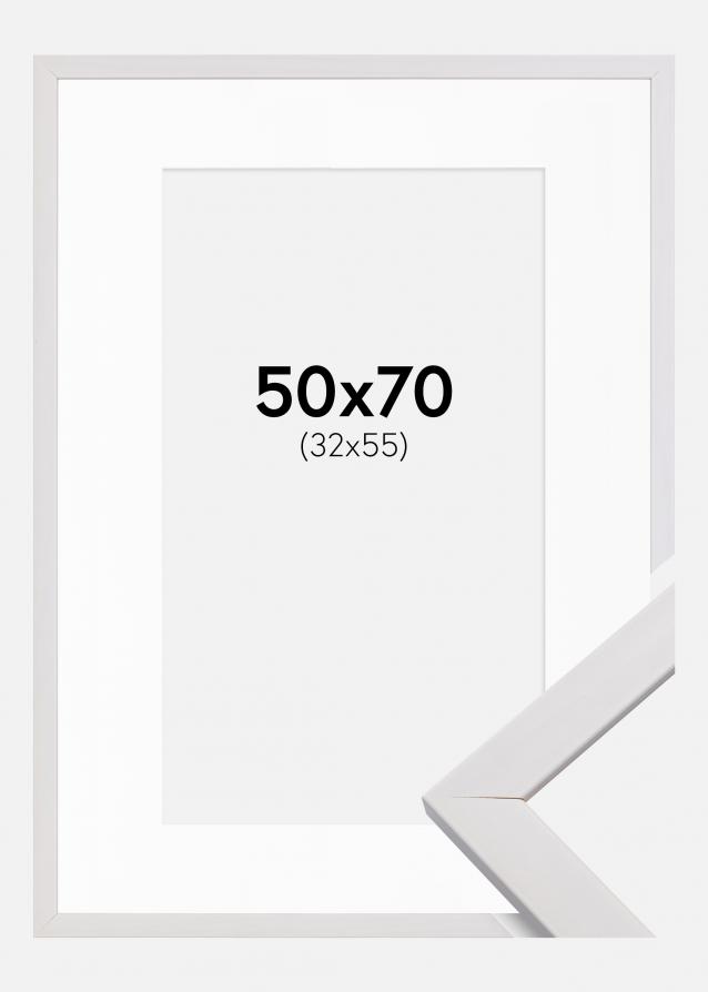 Rahmen Stilren Weiß 50x70 cm - Passepartout Weiß 33x56 cm