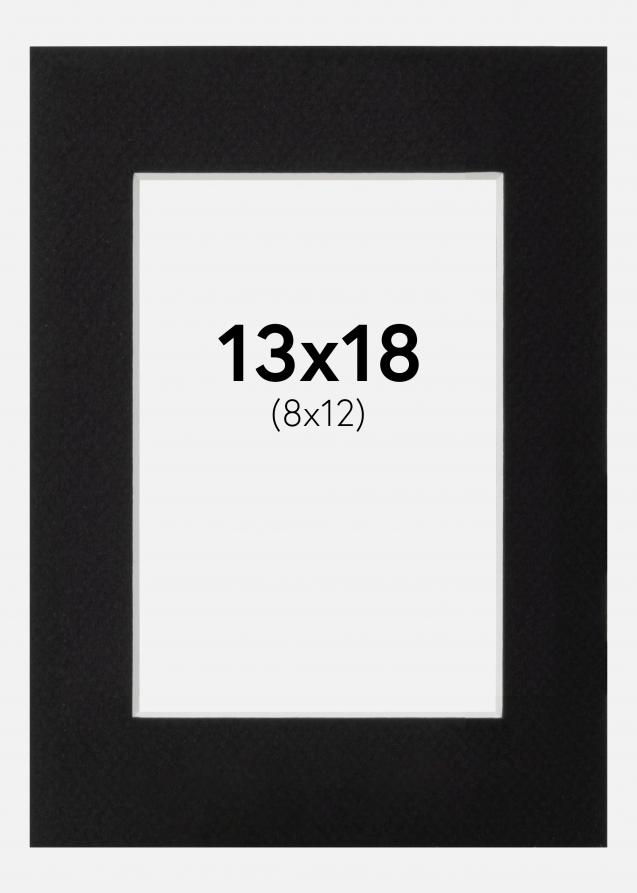 Passepartout Schwarz Standard (weißer Kern) 13x18 cm (6x9)